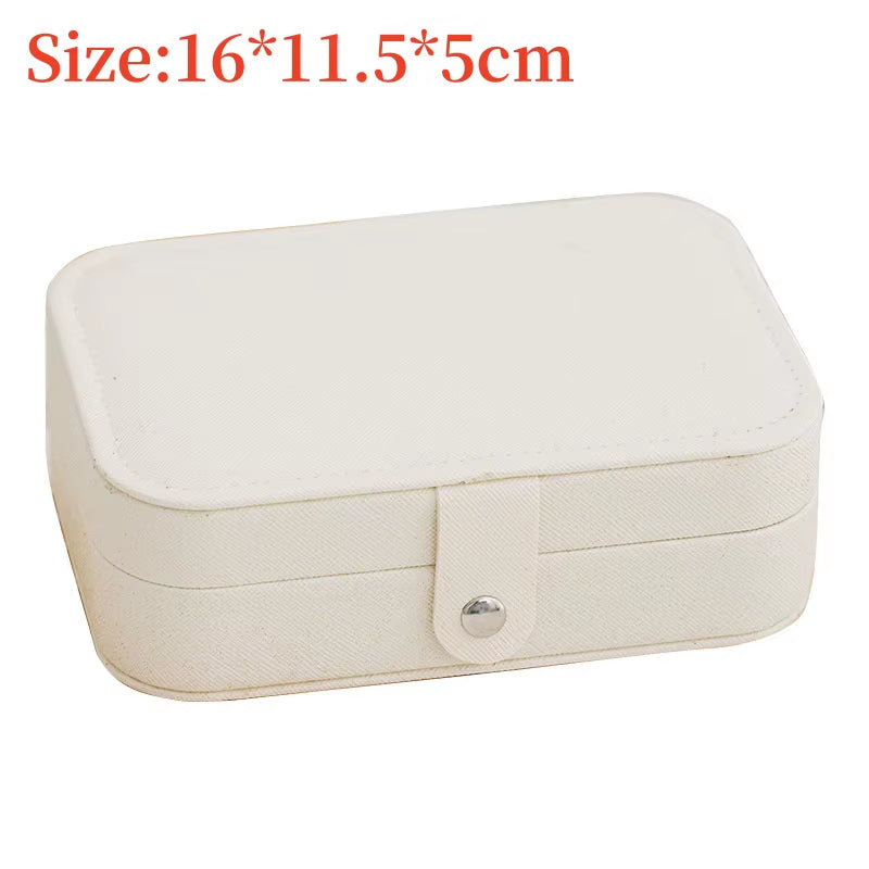 1Pc Portable Jewelry Box Jewelry Organizer Display Travel Jewelry Case Boxes Button Leather Storage Earrings Necklace Display